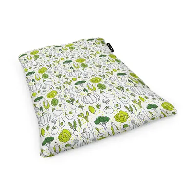 Fotoliu Units Puf Bean Bag tip Perna, impermeabil, indoor/outdoor, sac interior, 115 x 150 x 25 cm, alb cu legume verzi BEANUNB-PL-L-EXT-036