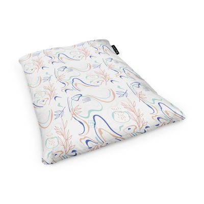 Fotoliu Units Puf Bean Bag tip Perna, impermeabil, indoor/outdoor, sac interior, 115 x 150 x 25 cm, alb cu linii albastre si crem BEANUNB-PL-L-EXT-026
