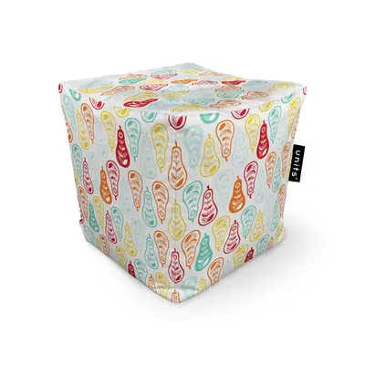 Fotoliu Units Puf Bean Bag tip cub, impermeabil, alb cu pere multicolore BEANUNB-CU-045-044