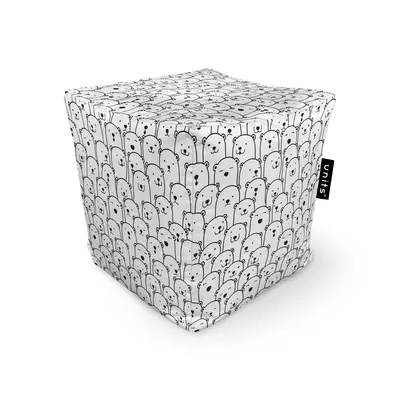 Fotoliu Units Puf Bean Bag tip cub, impermeabil, alb cu ursi BEANUNB-CU-045-038