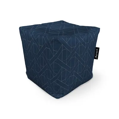 Fotoliu Units Puf Bean Bag tip cub, impermeabil, albastru inchis si linii bej BEANUNB-CU-045-024