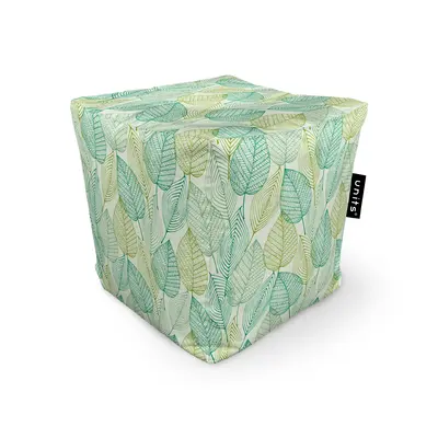 Fotoliu Units Puf Bean Bag tip cub, impermeabil, frunze verzi si galbene BEANUNB-CU-045-017