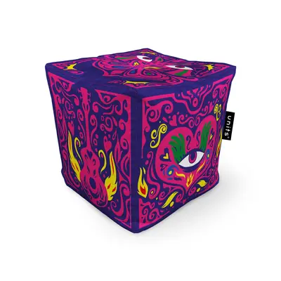 Fotoliu Units Puf Bean Bag tip cub, impermeabil, model psihedelic BEANUNB-CU-045-042