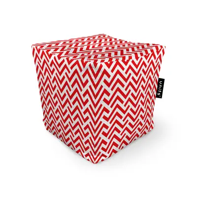 Fotoliu Units Puf Bean Bag tip cub, impermeabil, model rosu si alb BEANUNB-CU-045-027