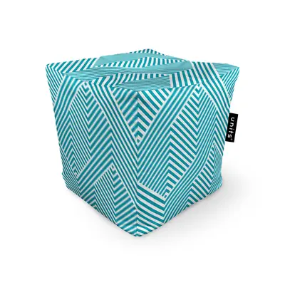Fotoliu Units Puf Bean Bag tip cub, impermeabil, motiv alb cu bleu BEANUNB-CU-045-022