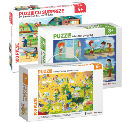 Pachet 3 puzzle-uri educative