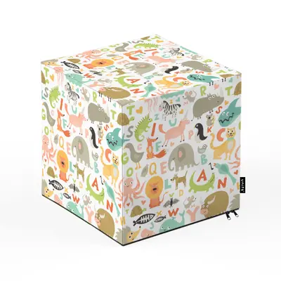 Taburet Units, cub, Alfabet, 30 x 30 x 30 cm BEANUN-CU-030-V8
