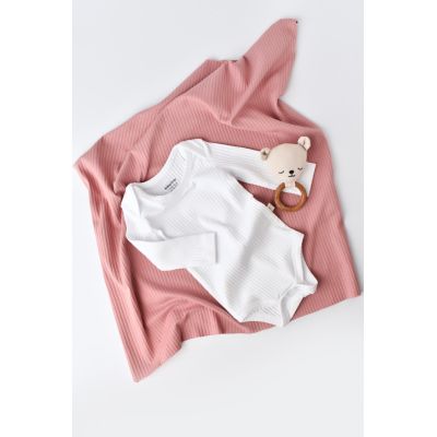 Body Bebe Unisex cu maneca lunga din 95% bumbac organic cu 5% elastan - Alb, Baby Cosy (Marime: 6-9 luni) JEMBC-CSYR4307-6