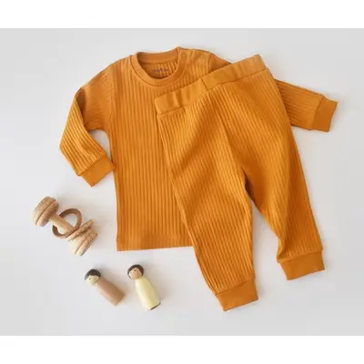 Set bluzita cu maneca lunga si panataloni lungi din bumbac organic si 5% elastan - Sofran, Baby Cosy (Marime: 3-6 Luni) JEMBC-CSYR4501-3