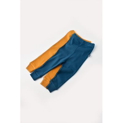 Set 2 pantaloni bebe unisex din bumbac organic si modal - Bleumarin/Sofran, Baby Cosy (Marime: 6-9 luni) JEMBC-CSYM11609-6