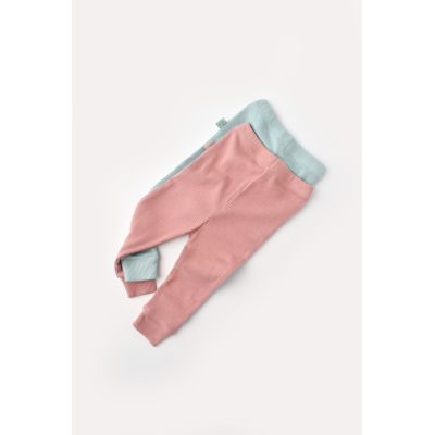Set 2 pantaloni bebe unisex din bumbac organic si modal - Mint/Rose, Baby Cosy (Marime: 6-9 luni) JEMBC-CSYM11607-6