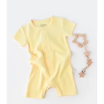 Salopeta cu panataloni scurti - 100% bumbac organic - Galben, Baby Cosy (Marime: 18-24 Luni) JEMBC-CSYW1016-18