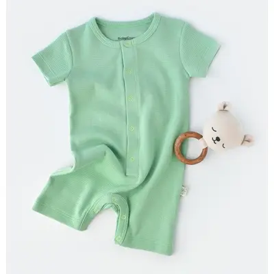 Salopeta cu panataloni scurti - 100% bumbac organic - Mint, Baby Cosy (Marime: 18-24 Luni) JEMBC-CSYW1013-18
