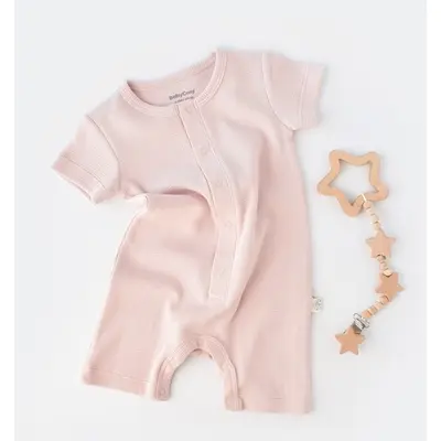 Salopeta cu panataloni scurti - 100% bumbac organic - Roz, Baby Cosy (Marime: 12-18 Luni) JEMBC-CSYW1017-12
