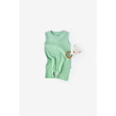 Salopeta fara maneci si panataloni scurti - 100% bumbac organic - Mint, Baby Cosy (Marime: 6-9 luni) JEMBC-CSYW1007-6