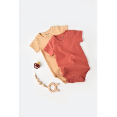 Set 2 body-uri bebe unisex -100% bumbac organic - Mustar/ Scortisoara, Baby Cosy (Marime: 18-24 Luni) JEMBC-CSY3023-18