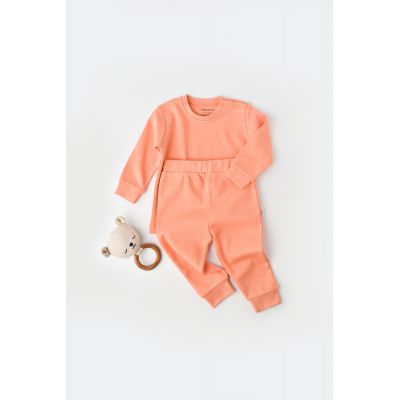 Set bluzita cu maneca lunga si panataloni lungi - bumbac organic 100% - Roz, Baby Cosy (Marime: 3-6 Luni) JEMBC-CSY3032-3