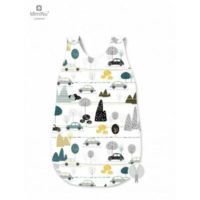 MimiNu - Sac de dormit pentru bebelusi, De iarna, Din bumbac, Cu fermoar lateral, Cu capse pe umar, 70 cm, 0 – 6 luni, 2.5 Tog, Childrens Journey Grey BYN6426972016995