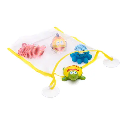 Plasa cu ventuze si  4 jucarii baie 6L+  Fillikid KRSTL-001