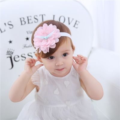Bentita roz cu floare din tulle MDMY-FD-103