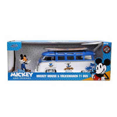 JADA MASINA DIN METAL VOLKSWAGEN T1 BUS SCARA 1 LA 24 SI FIGURINA MICKEY MOUSE VIV253075001