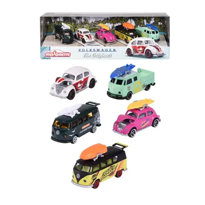 MAJORETTE SET 5 MASINUTE DIN METAL VOLKSWAGEN 7.5CM VIV212055008