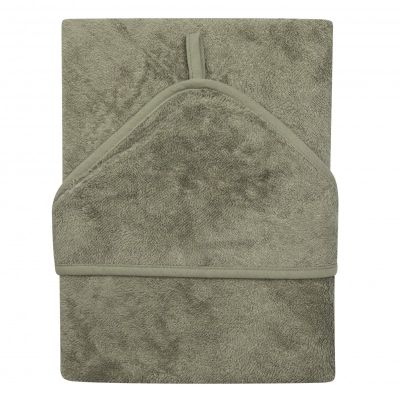 Prosop cu gluga pentru copii, din bambus xxl 95x95 cm, whisper green tnatm-cap05-540
