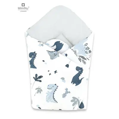 MimiNu - Paturica de infasat cu doua fete, Cu multiple utilizari, Cu inchidere arici velcro, Dimensiune 75x75 cm, Din bumbac, Dino Granat BYN6426972016131