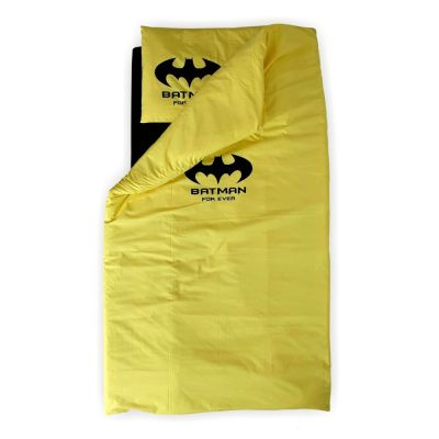 Lenjerie pat baieti 2-8 ani cu Batman pentru saltele 140x70cm PC-TEX-BAT-70