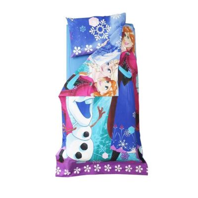 Lenjerie pat fete 2-12 ani Frozen in 3 piese, pentru saltea 160x80cm ASC-TEX-FRZ-80