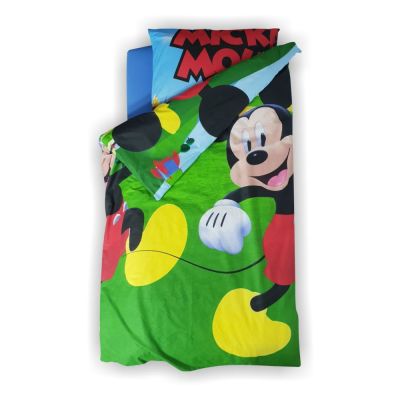 Lenjerie pat pentru copii 2-12 ani Mickey A pentru saltea 160x80cm, set 3 piese PC-TEX-MIK-B-80