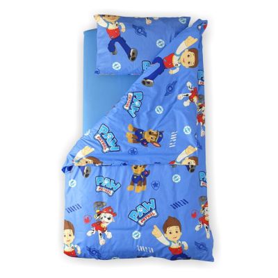 Lenjerie in 3 piese Paw Patrol pentru pat copii 2-12 ani compatibila cu saltea 160x80cm PC-TEX-PAW-80