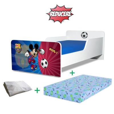 Pat Creativ Barca 2-12 Ani + Saltea 160x80x12 Cm + Husa Impermeabila - ASC-ch-pro-str-ftb-barc-80