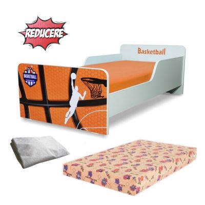 Pat Creativ Baschet 2-8 Ani + Saltea Cu Lana 140x70x12 Cm + Husa Impermeabila - ASC-ch-pro-str-bsk-70