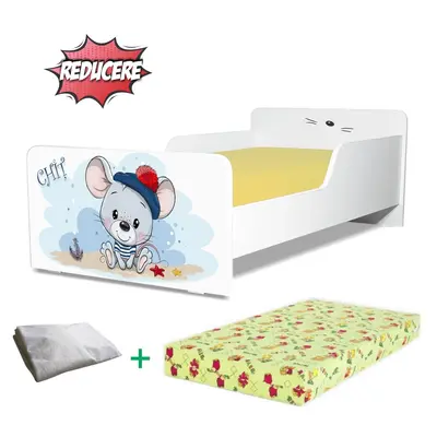 Pachet Promo Pat Copii Start Chit 2-12 ani, cu saltea SmartNest cu lana 160x80 si husa impermeabila incluse- PC-PCH-PRO-STR-CHIT-80