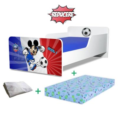 Pat Creativ Franta 2-12 Ani + Saltea 160x80x12 Cm + Husa Impermeabila - ASC-ch-pro-str-ftb-fra-80