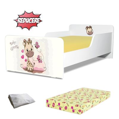 Pachet Promo Pat Copii 2-12 Ani Creativ Girafa, Include Saltea Cu Lana 160x80 Si Husa Impermeabila - ASC-ch-pro-str-gir-80
