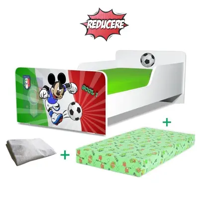 Pat Start Iatalia 2-12 ani + saltea 160x80x12 cm + husa impermeabila - PC-PCH-PRO-STR-FTB-ITA-80