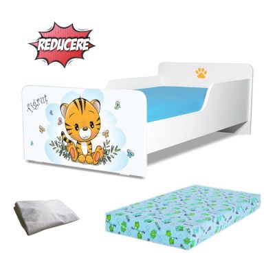 Pat Creativ Tigrut 2-12 Ani + Saltea Cu Lana 160x80x12 Cm + Husa Impermeabila - ASC-ch-pro-str-tig-80