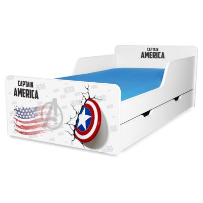 Pat Copii Captain America 2-12 Ani Cu Sertar - ASC-srt-cpt-80