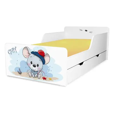 Pat de copii 2-12 ani Chit varianta cu sertar, fara saltea - PC-P-SRT-CHIT-80