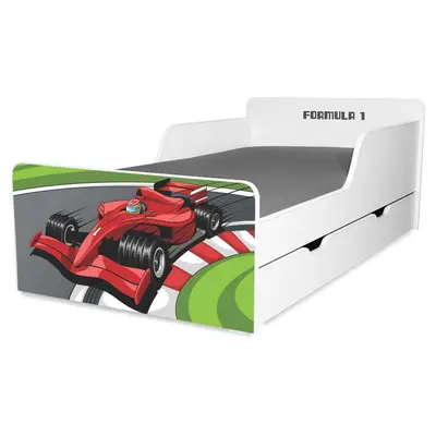 Pat copii Formula 1 2-12 ani cu sertar - PC-P-SPM-FM1-80