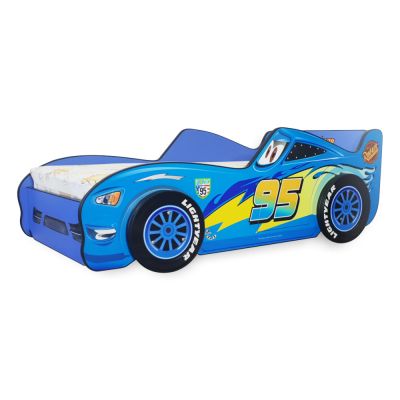 Patut Masina model Fulger 3D Blue pentru baieti 2-8 ani - PC-P-3DBLUE-70