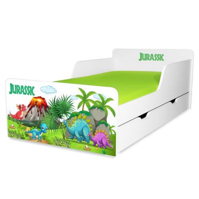Pat Copii 2-12 Ani  Creativ Jurassic Cu Sertar, Varianta Fara Saltea- ASC-srt-jur-80