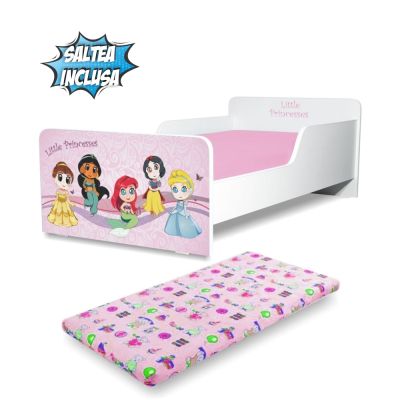 Pat copii Little Princesses 2-8 ani cu saltea inclusa - PC-P-MOK-LPR-70