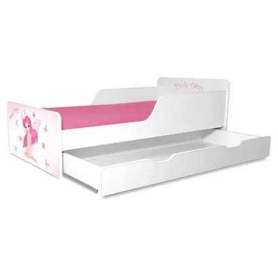 Pat copii Pink Fairy 2-12 ani cu sertar - PC-P-PFR-SRT-80