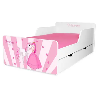 Pat Fetite 2-12 ani Start Princess Pony,  varianta cu sertar si fara saltea - PC-P-SRT-PRP-80