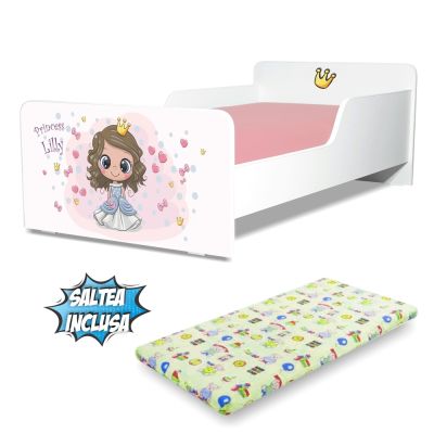 Pat Copii Printesa Lilly 2-12 Ani Cu Saltea Din Lana Inclusa- ASC-mok-lil-80
