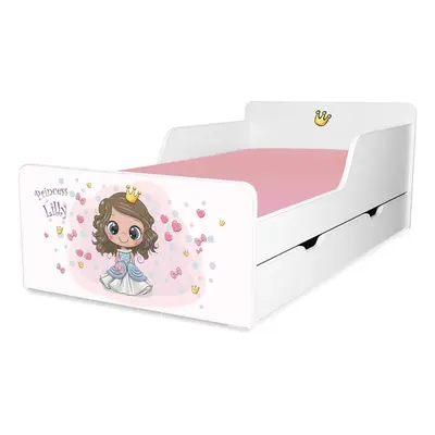 Pat copii Printesa Lilly 2-12 ani cu sertar - PC-P-SRT-LIL-80