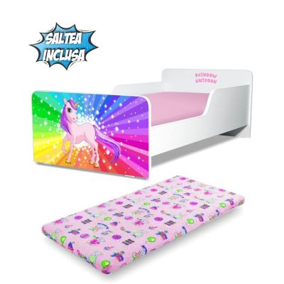 Pat Fete Creativ Rainbow Unicorn 2-8 Ani, Include Saltea Cu Lana 140x70cm- ASC-mok-runc-70